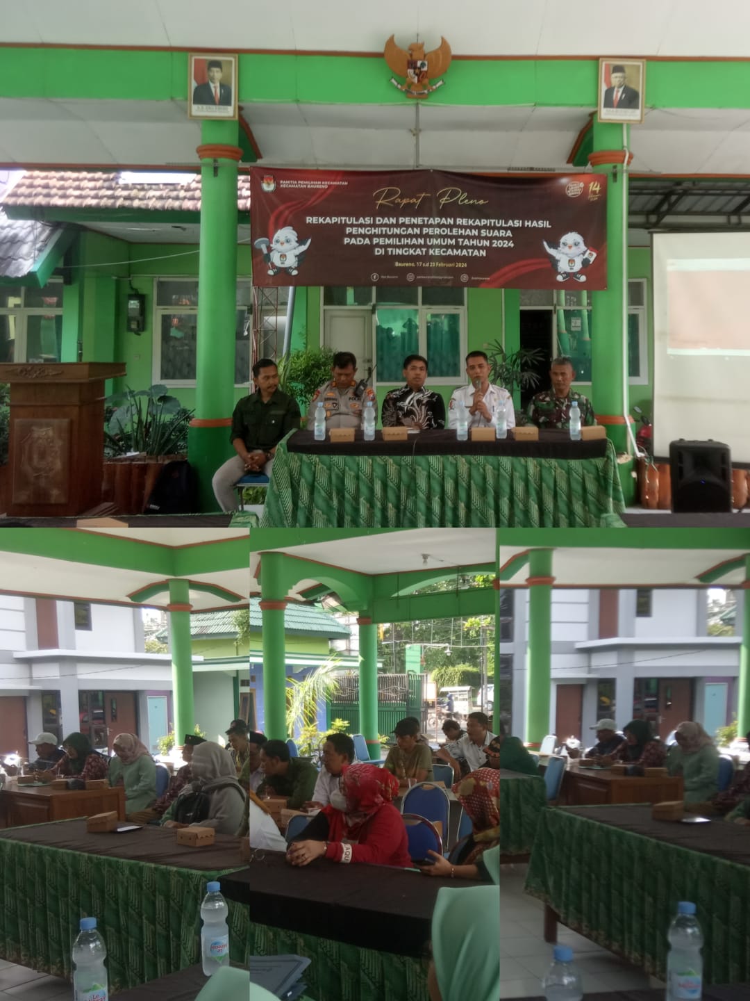 RAPAT PLENO REKAPITULASI HASIL PENGHITUNGAN PEROLEHAN SUARA PEMILU 2024 PPK KECAMATAN BAURENO