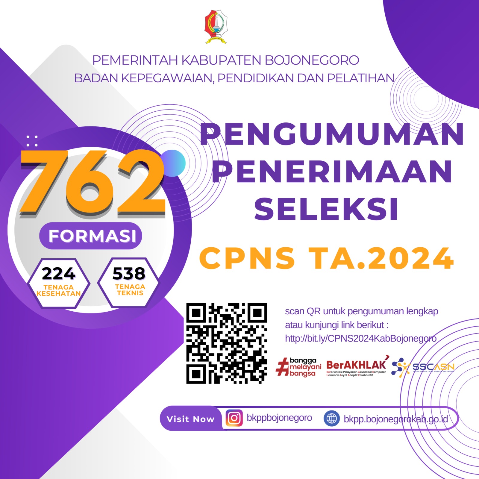 PENGUMUMAN PENERIMAAN CPNS KABUPATEN BOJONEGORO TAHUN 2024