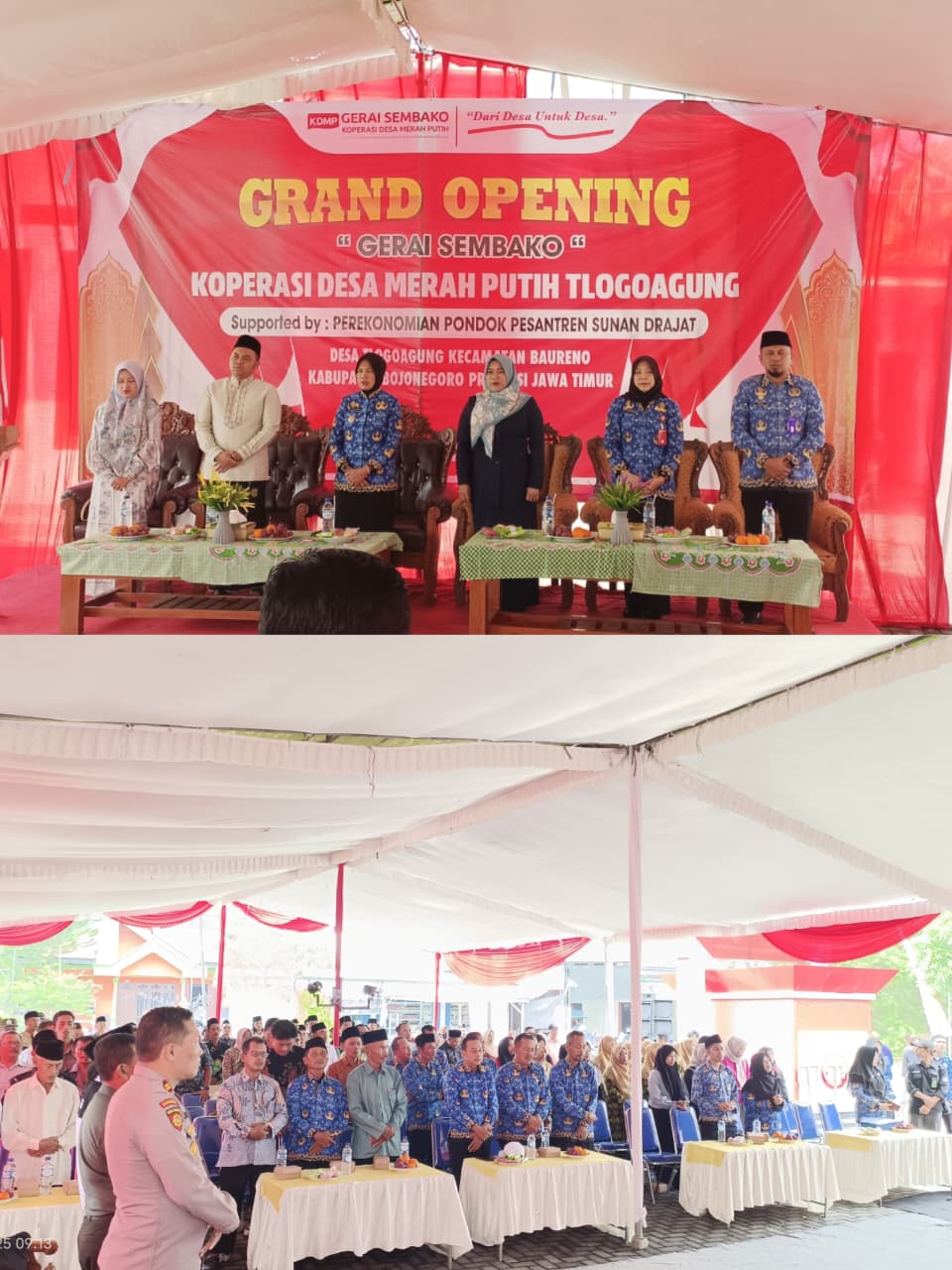 Grand Opening Gerai Sembako Kopdes Merah Putih Desa Tlogoagung, Wakil Bupati Hadir Resmikan Langsung